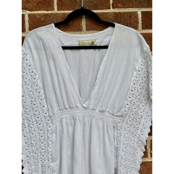 Seaspice Resort Wear Beach Swim Cover-Up Top Smock Waist White Size Small - Picture 2 of 12